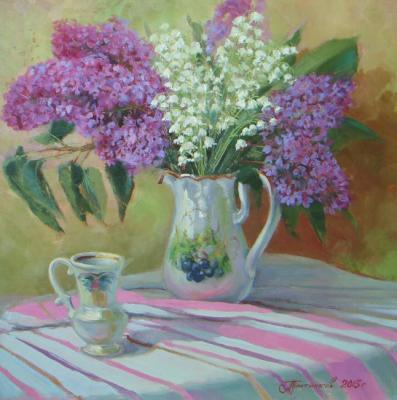 Still life with lilacs and lilies of the valley. Plotnikov Alexander