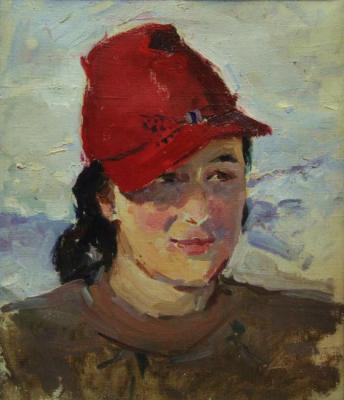 Portrait of a Woman in a Red Hat. Tutevol Klavdia