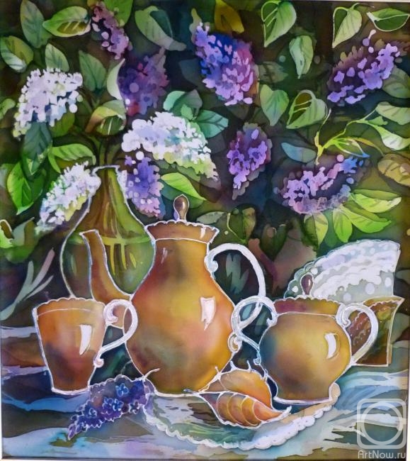 Ripa Elena. Tea party in the garden, or Under the shadow of lilacs