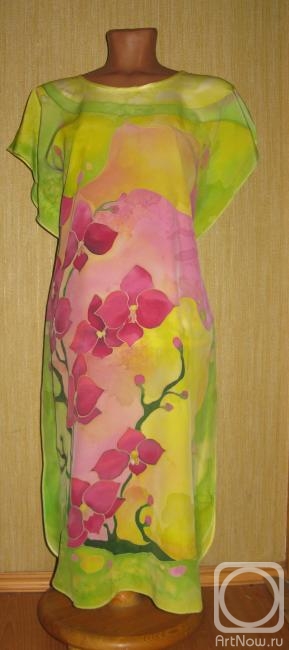 Zarechnova Yulia. Batik. Dress "Orchids"