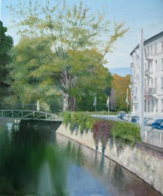 Baden-Baden. Embankment of the Ooz River