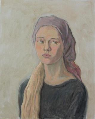 Girl in a headscarf. Illarionova-Komarova Elena
