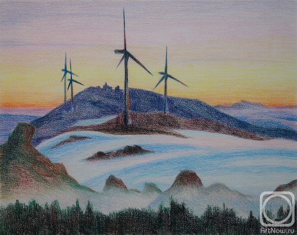 Lukaneva Larissa. The Windmills in the Fog
