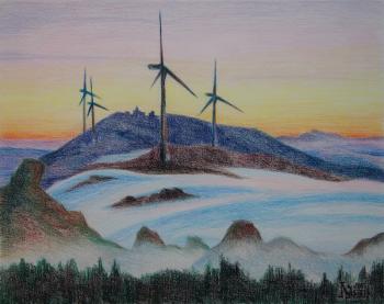 The Windmills in the Fog. Lukaneva Larissa
