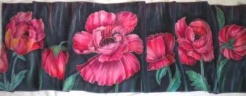 Scarf-batik "Poppies in the Night". Moskvina Tatiana