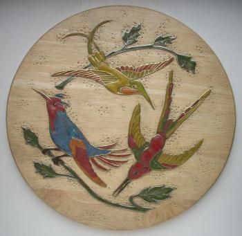Decorative panel made of wood "Hummingbird"