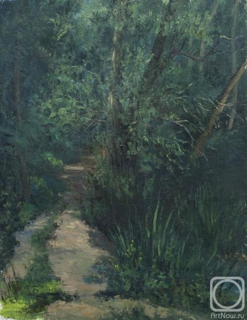 Bravkov Vladimir. Old willow. Path along the pond