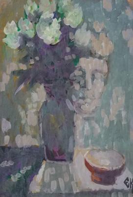 White roses and the head. Karpov Evgeniy