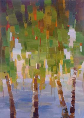 Birches at water