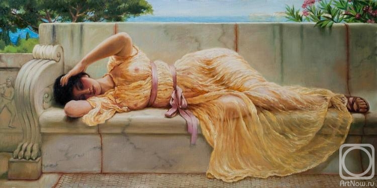Simonova Olga. The copy of a picture of John William Godvard "the Girl in a yellow drapery"