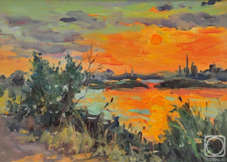 Shevchuk Svetlana. Sunset at Salt lake. The City Of Saki. Crimea
