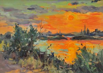 Sunset at Salt lake. The City Of Saki. Crimea. Shevchuk Svetlana