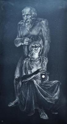 Self-portrait with Diogenes. Berezina Elena