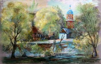 Spring on the river Trubezh. Series "Pereslavl-Zalesskiy" (Houses In Bloom). Berezina Elena