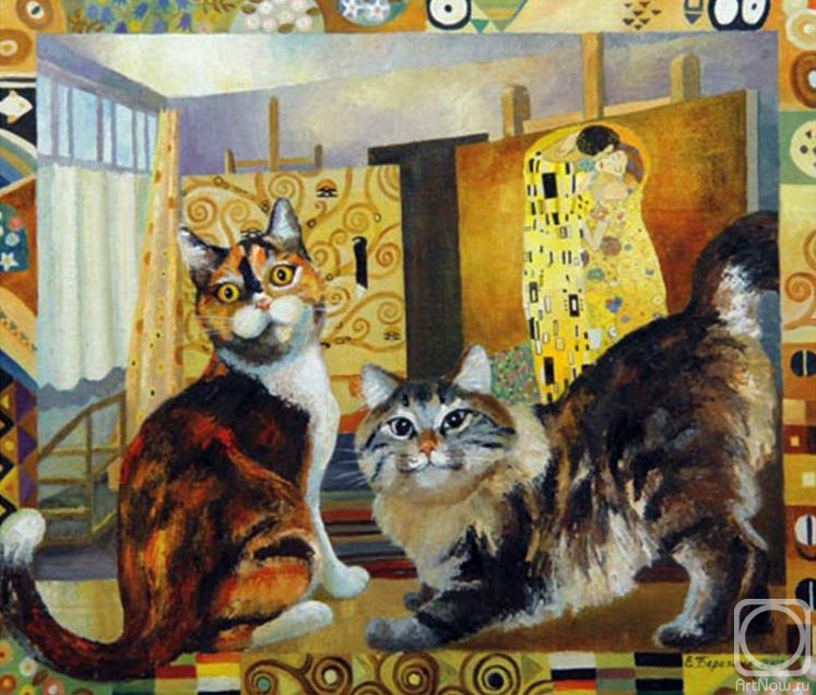 Berezina Elena. Klimt's cats. Series "Favourite Cats Famous Artists"