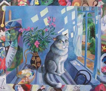 Marc Chagall cat. Series "Favourite cats of the well-known artists" (Paitings). Berezina Elena