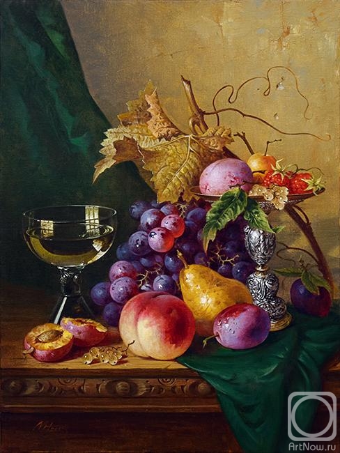 Mazur Nikolay. Still life with wine and fruit (Edward Ladell)