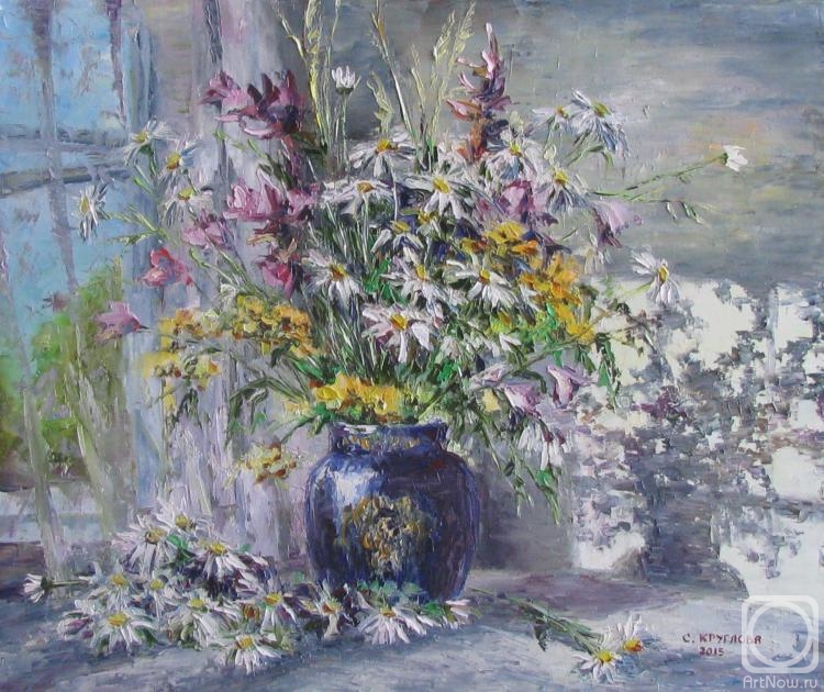 Kruglova Svetlana. Wild flowers in a blue vase