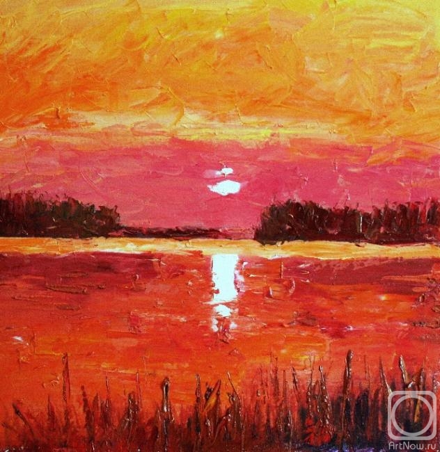 Rudnik Mihkail. Sunset on the lake