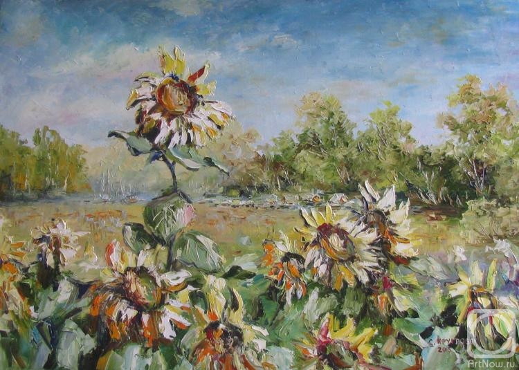 Kruglova Svetlana. Sunflowers in the village