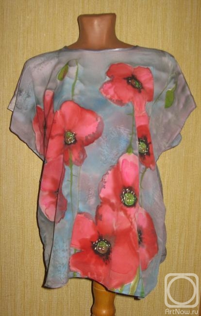 Zarechnova Yulia. Batik shirt "Poppies"