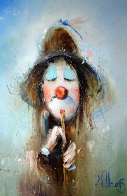 Clown with a pipe