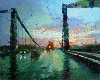 Moscow. Crimean Bridge. Rain. Rudnik Mihkail