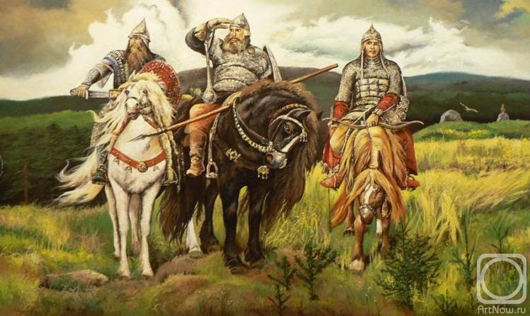 Три богатыря (копия)» картина Юрова Виктора маслом на холсте — купить на  ArtNow.ru