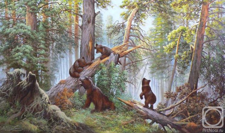 Утро в сосновом лесу» картина Юрова Виктора маслом на холсте — купить на  ArtNow.ru