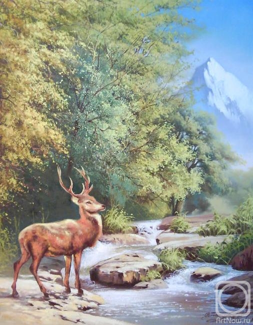 Yurov Viktor. Mountain  with a deer