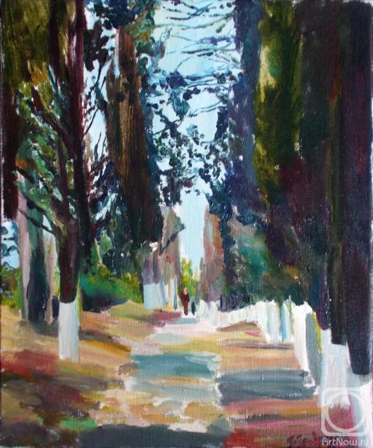 Petrovskaya-Petovraji Olga. Abkhazia. New Athos. Cypress alley