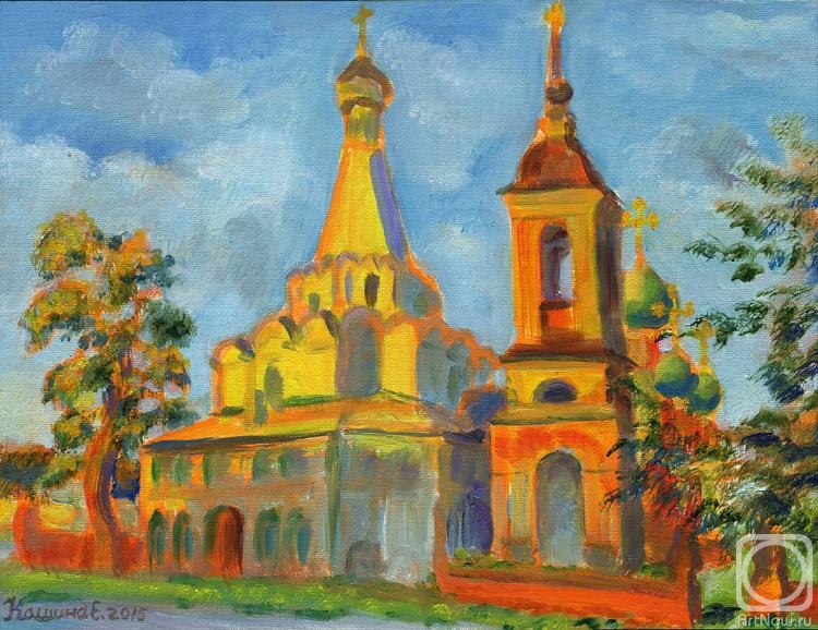 Kashina Eugeniya. Golden evening. Church of Peter the Metropolitan in Pereslavl