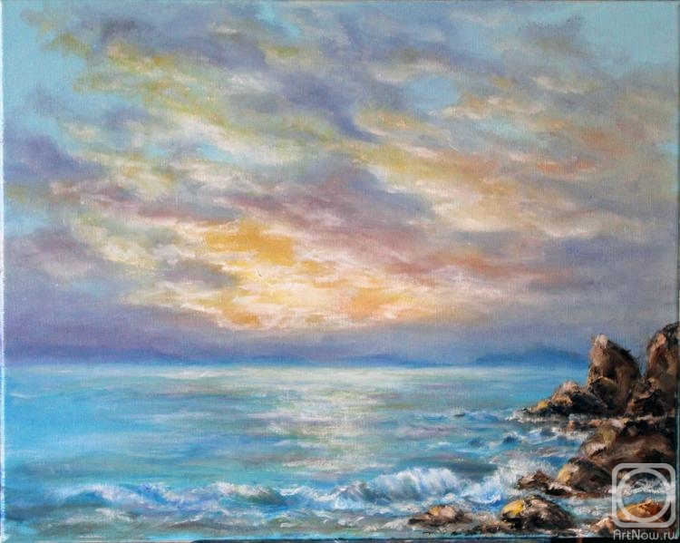 Nikolskaya Liudmila. Sunset on the sea of Japan