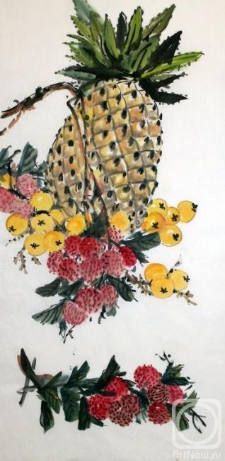 Mishukov Nikolay. Still life with pineapple, medicle and lychee
