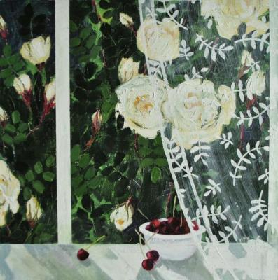 In the shade of a flowering garden (Tulle On The Window). Berestova Ksenia