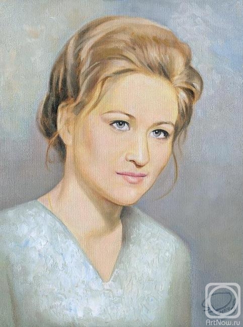 Rychkov Ilya. Female portrait (made to order from an old black and white photo)