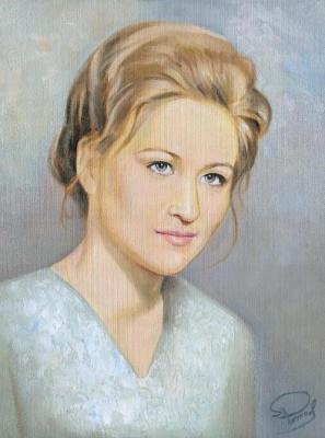 Female portrait (made to order from an old black and white photo). Rychkov Ilya