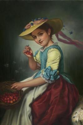 Girl with cherries. Kalina Oksana