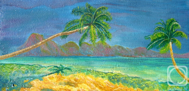 Dementiev Alexandr. The coast of Tahiti before a thunderstorm