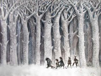 Behind the Beaver (illustrations for Narnia). Kapralova Irina