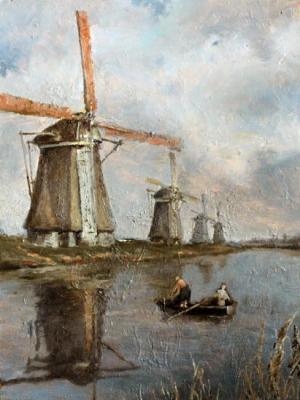 Windmills Holland. Tafel Zinovy