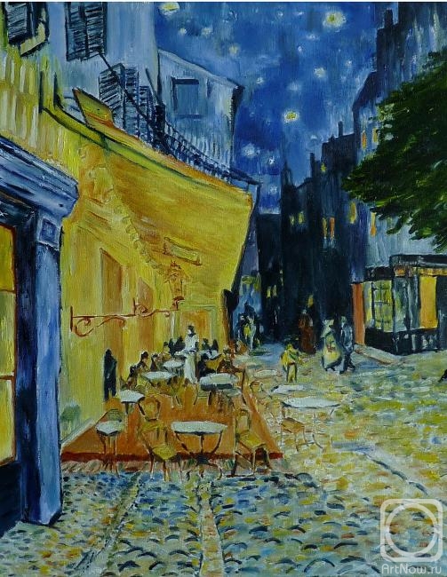 Lizlova Natalija. Vincent van Gogh Cafe Terrace at Night 1889