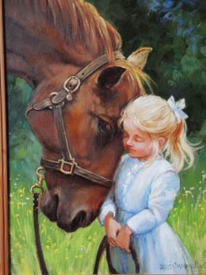 The girl with a horse. Simonova Olga