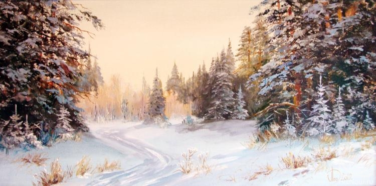 Lednev Alexsander. The road winter forest