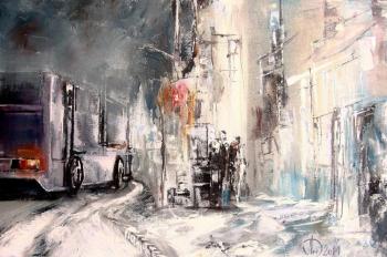 Winter in the city (Painting For The Wall). Lednev Alexsander