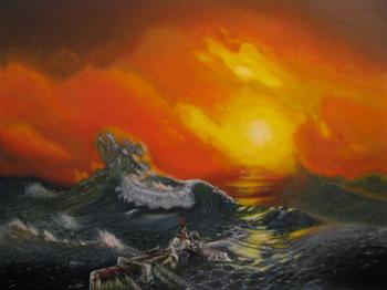Copy of Aivazovsky's painting "The Ninth Wave"
