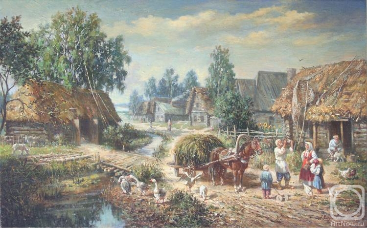 Khayrudinov Anvar. A scene from peasant life in a Russian village