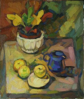 Still life with blue jug