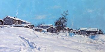 Village after snowfall. Volya Alexander