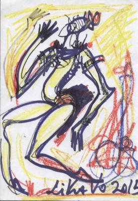 Dance in the yellow light (4) (Marker). Volchek Lika